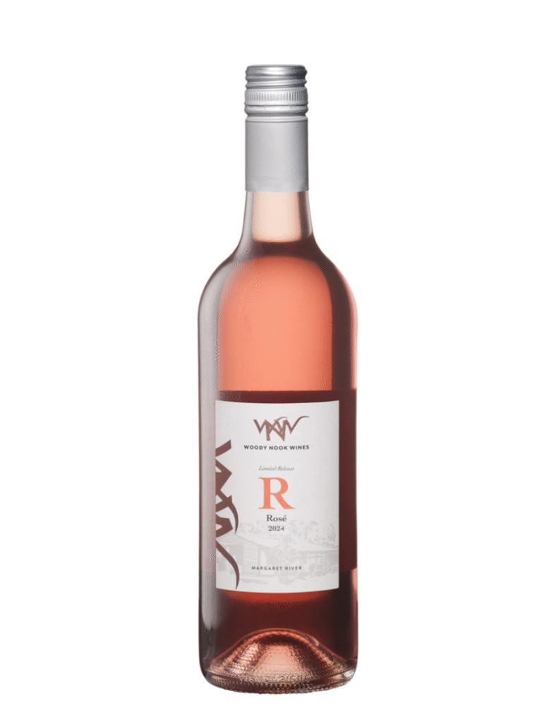 woody nook wines limited release rose wine bottle.