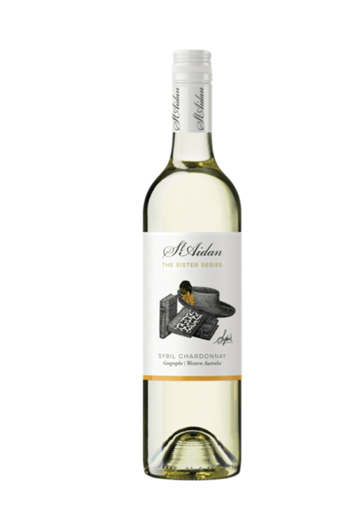 saint aidan wines cybil chardonnay fiano wine bottle.