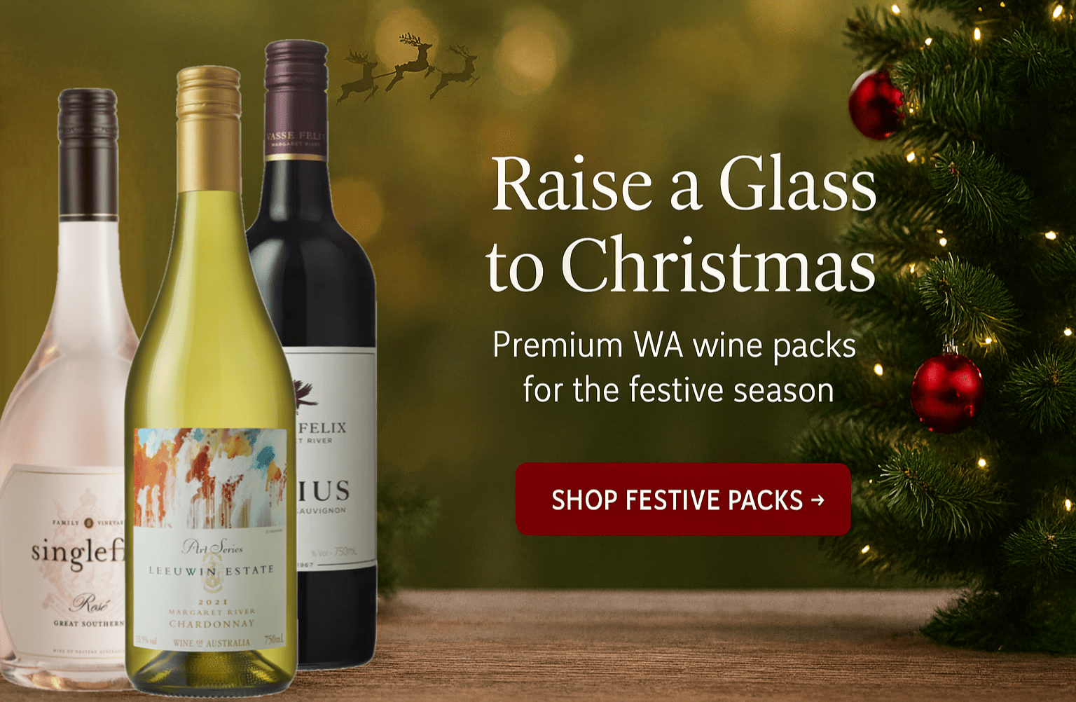western australian wines being drank by santa