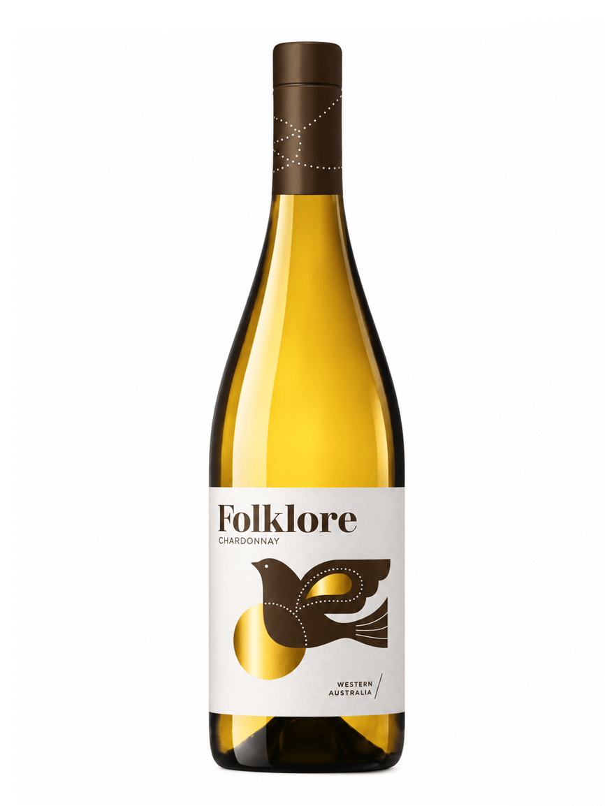 cherubino folklore chardonnay wine bottle, 2025 vintage