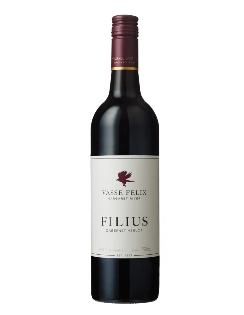 vasse felix cabernet merlot wine bottle. Filius on label