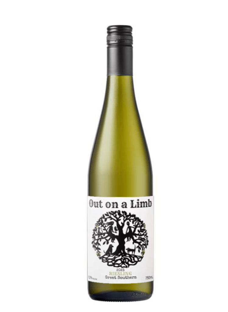 out on a limb riesling wine bottle