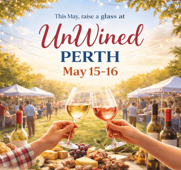 unwined wine festival in perth 2026, banner promoting the event