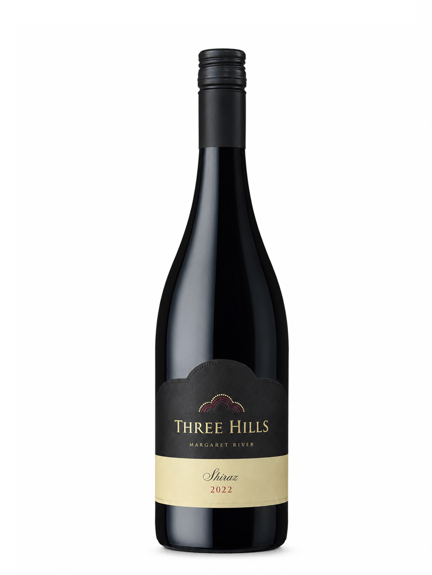 Happs three hills shiraz wine bottle, 2022 vintage