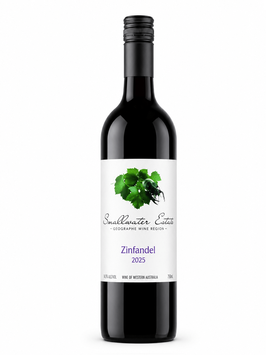 smallwater estate zinfandel wine bottle