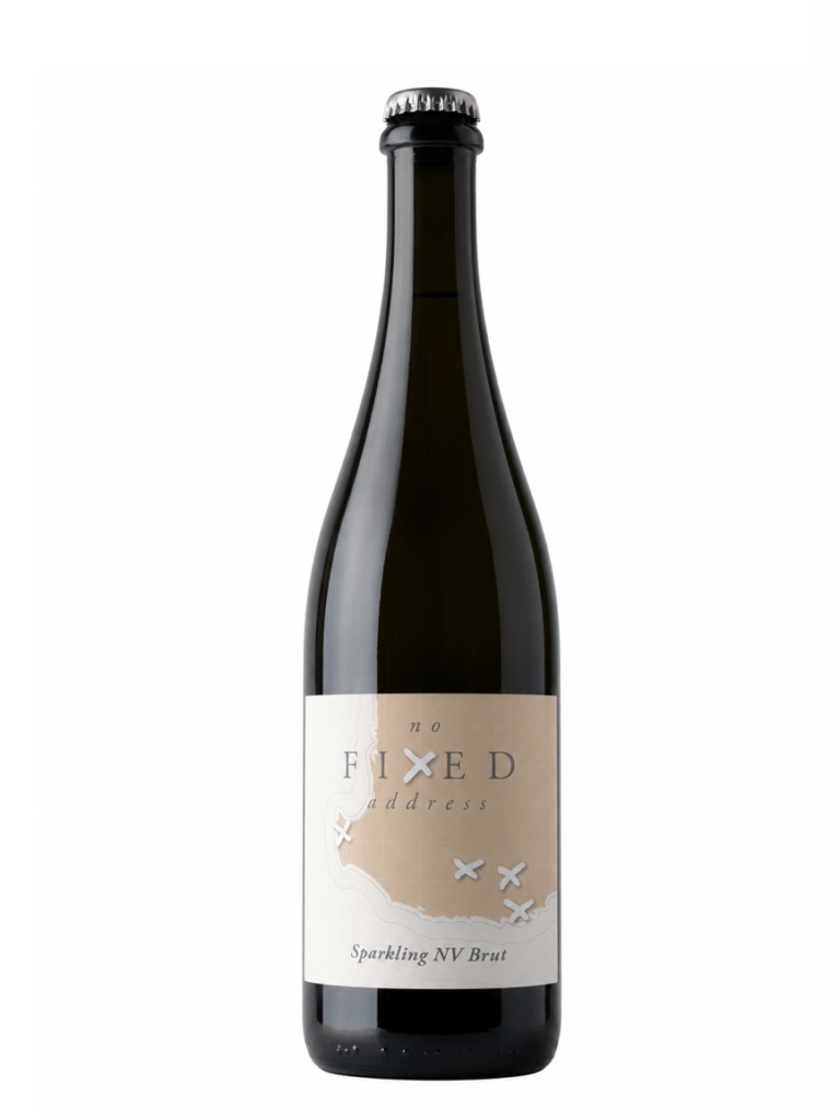 no fixed address nv brut sparkling wine bottle