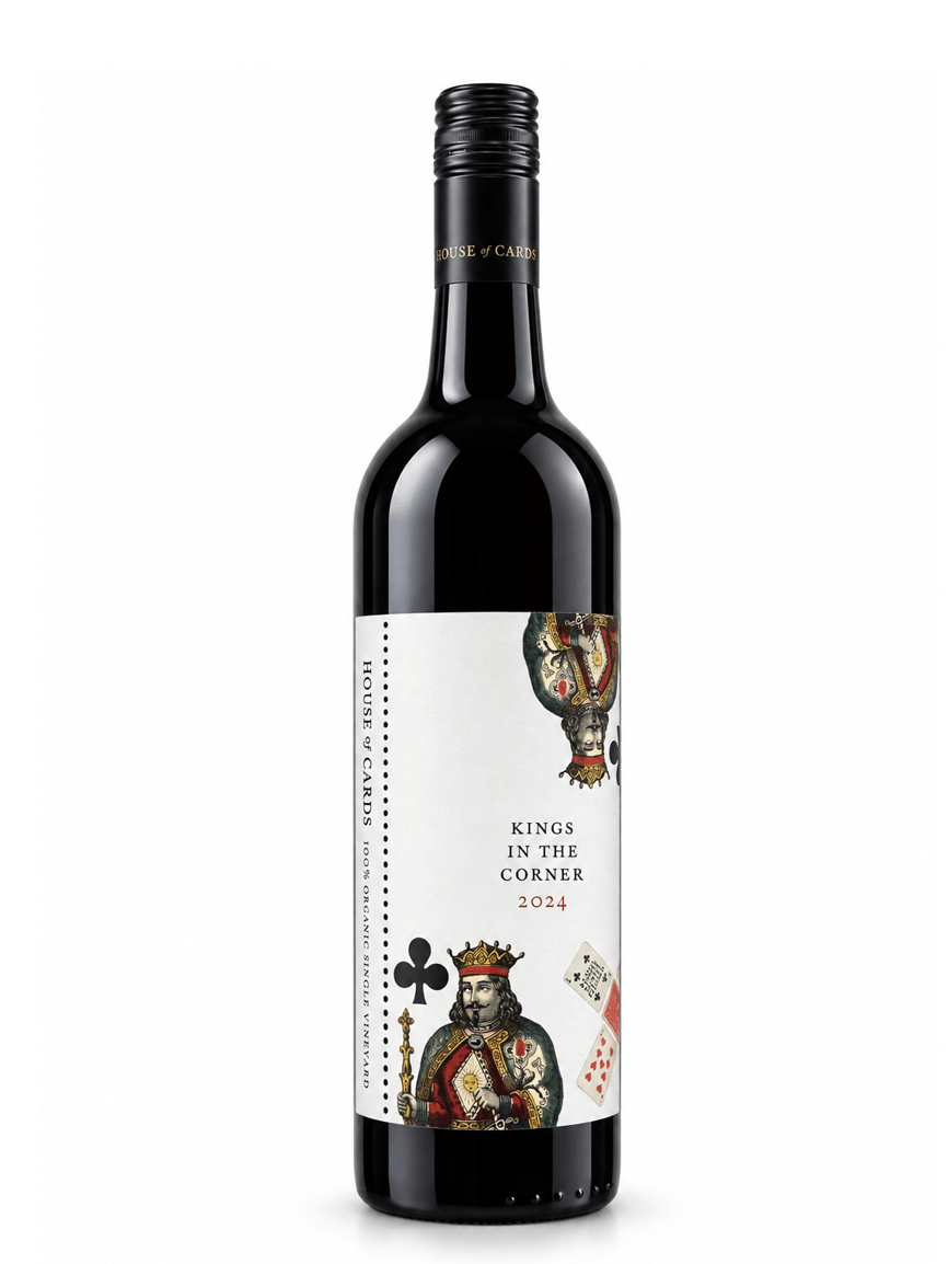 house of cards kings in the corner cabernet merlot wine bottle