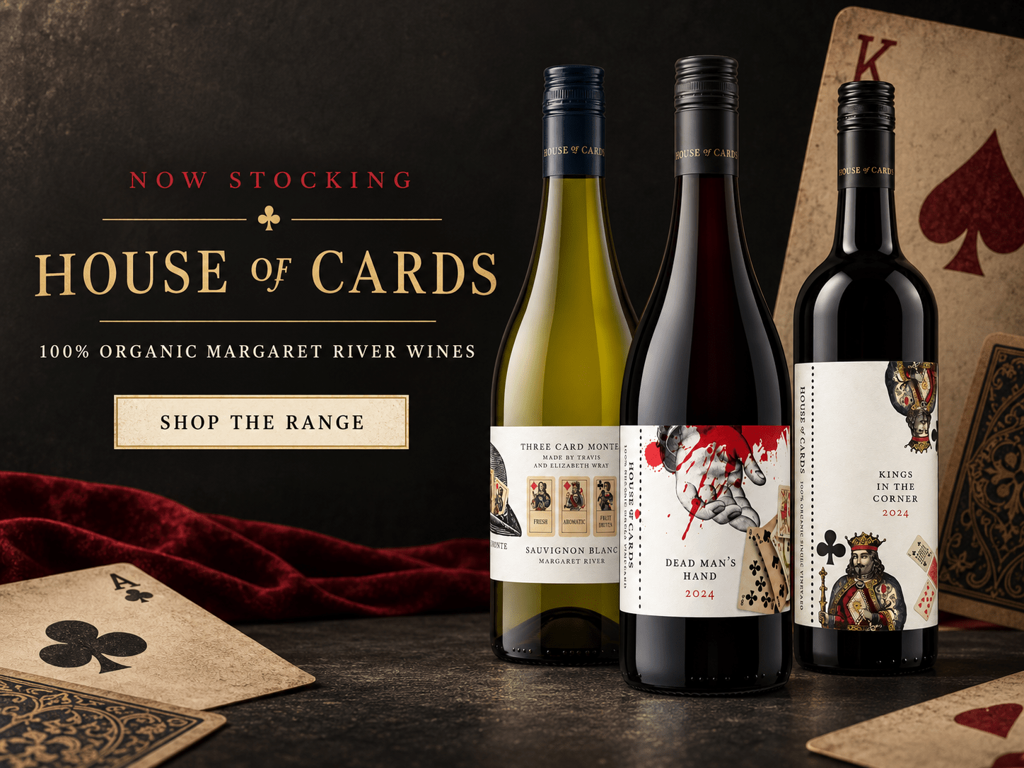 house of cards homepage banner at partners in wine wa
