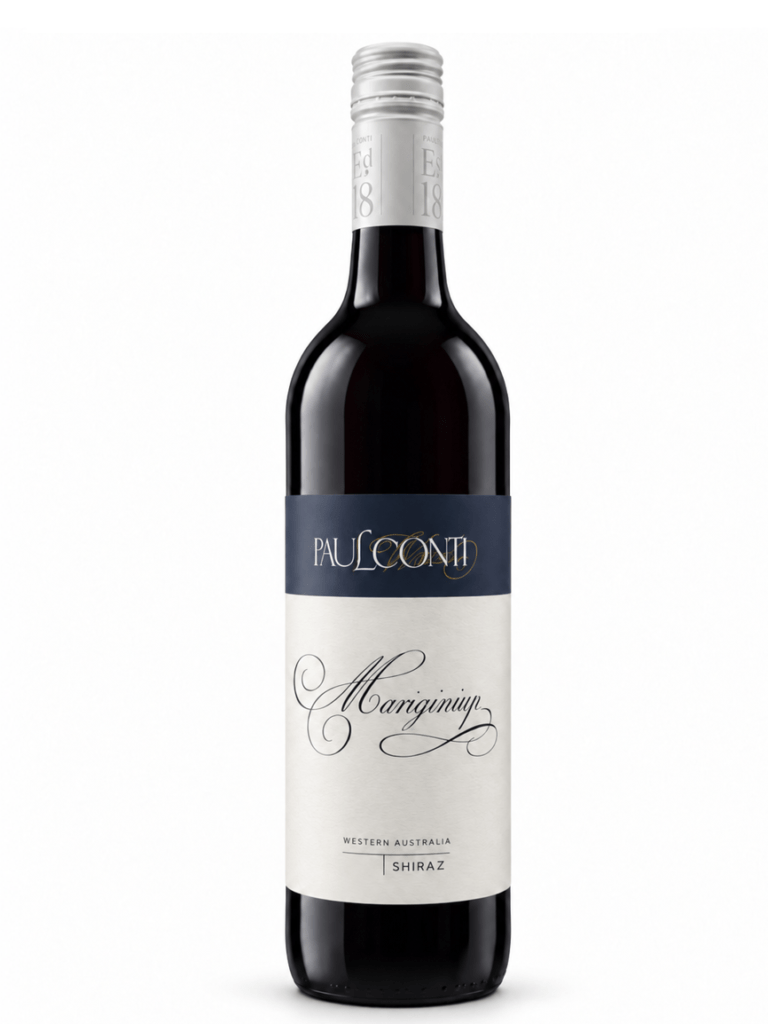 paul conti shiraz wine bottle